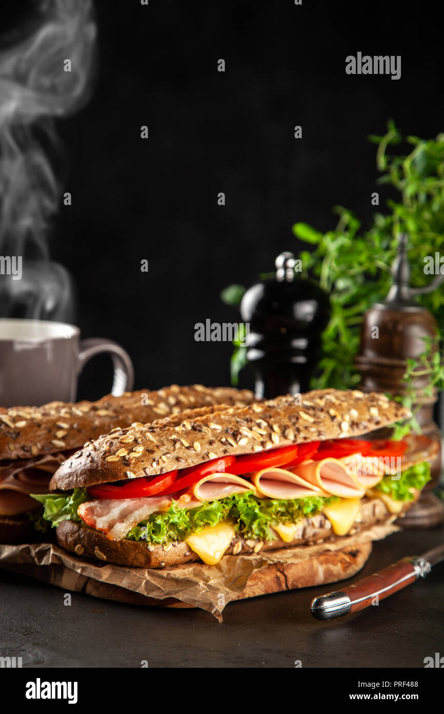 Classic BLT sandwiches Stock Photo