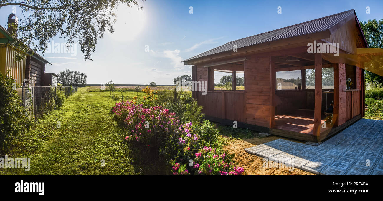 Wooden tent summer house hi-res stock photography and images - Alamy