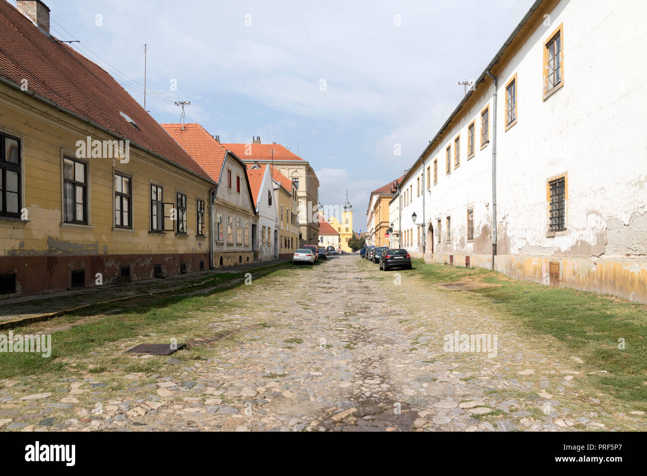 Street in Croatian city of Osijek destroyed in Yoslav wars Stock Photo