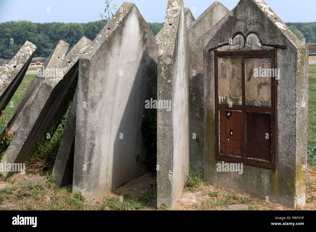 House=shaped Memorial to the bombing of Vukovar during the Croatian-Yugoslav War Stock Photo