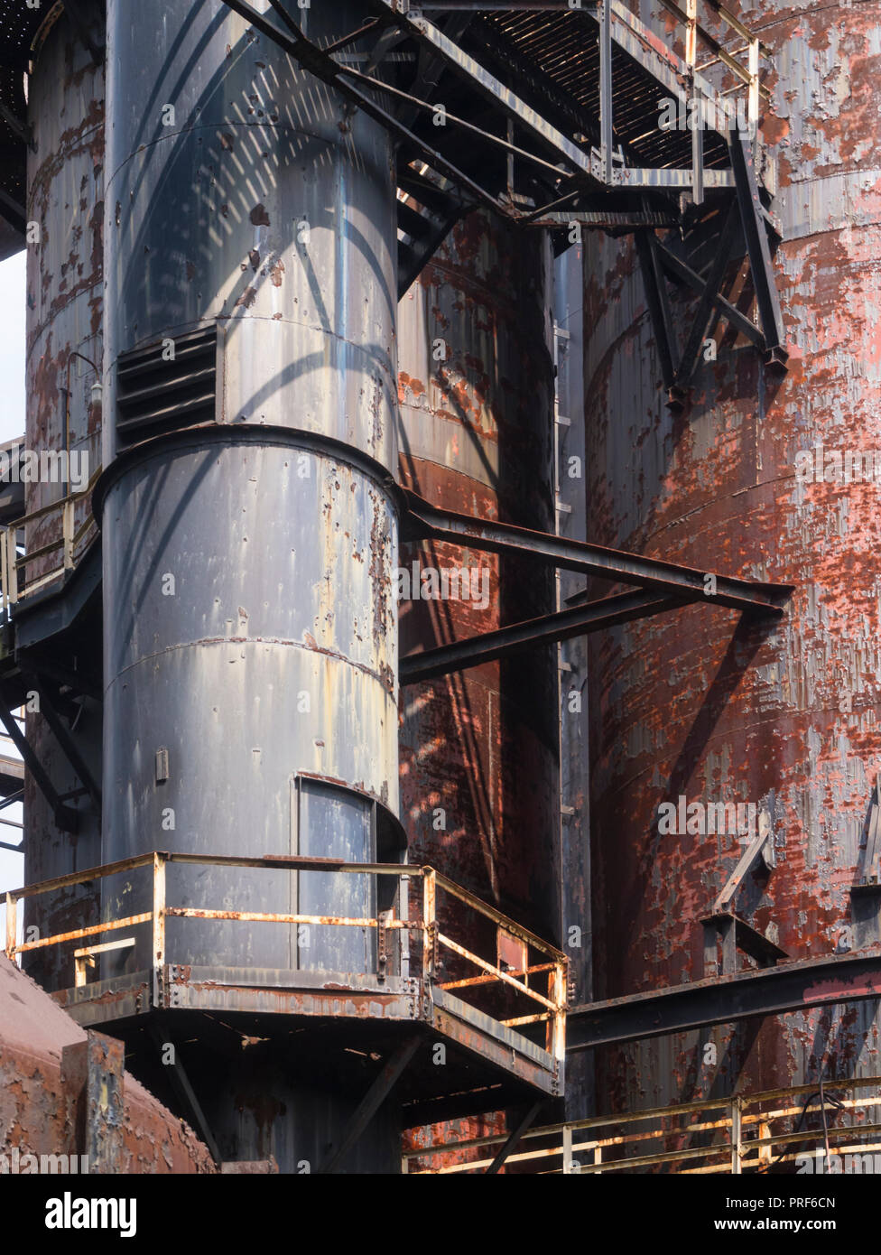 Abandoned rusting remains of Bethlehem Steel Plant in Bethlehem Pennsylvania, United States Stock Photo