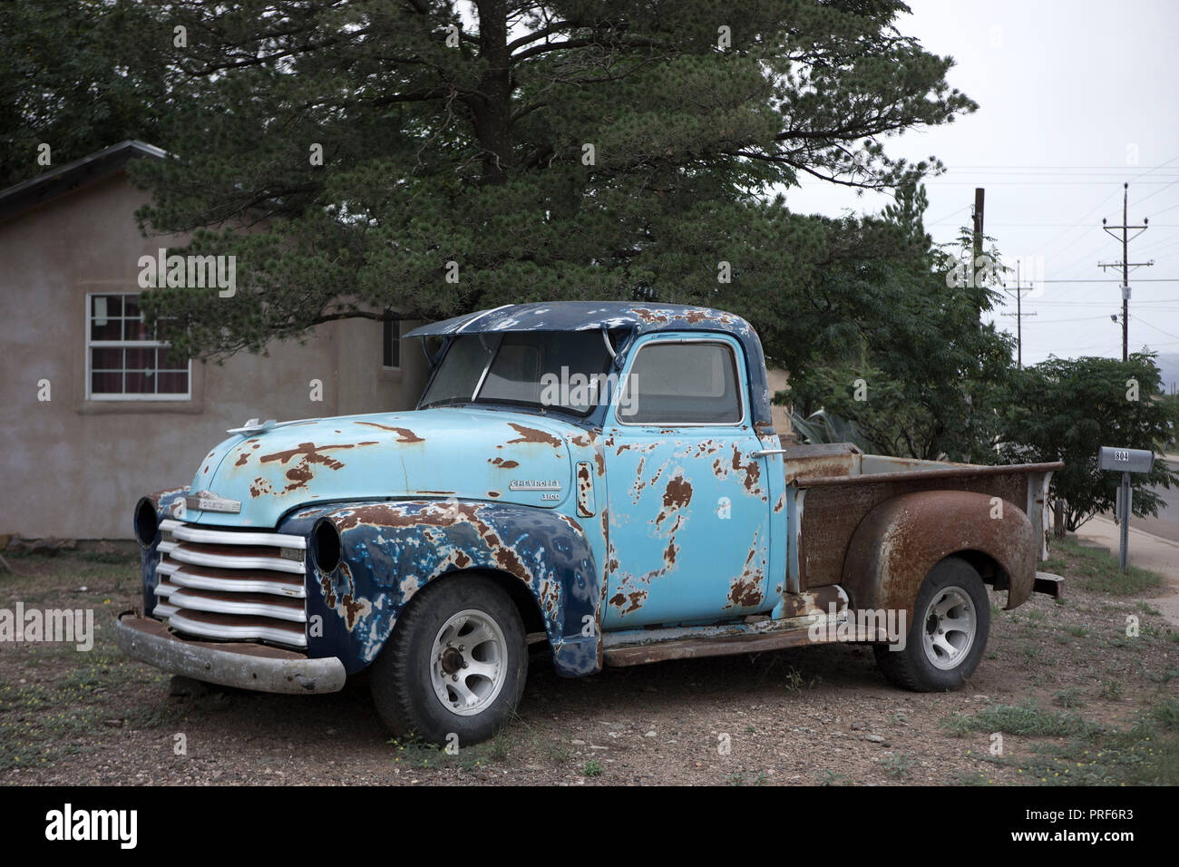 Old Chevrolet Trucks from the 1950s in Alpine, Texas. Stock Photo