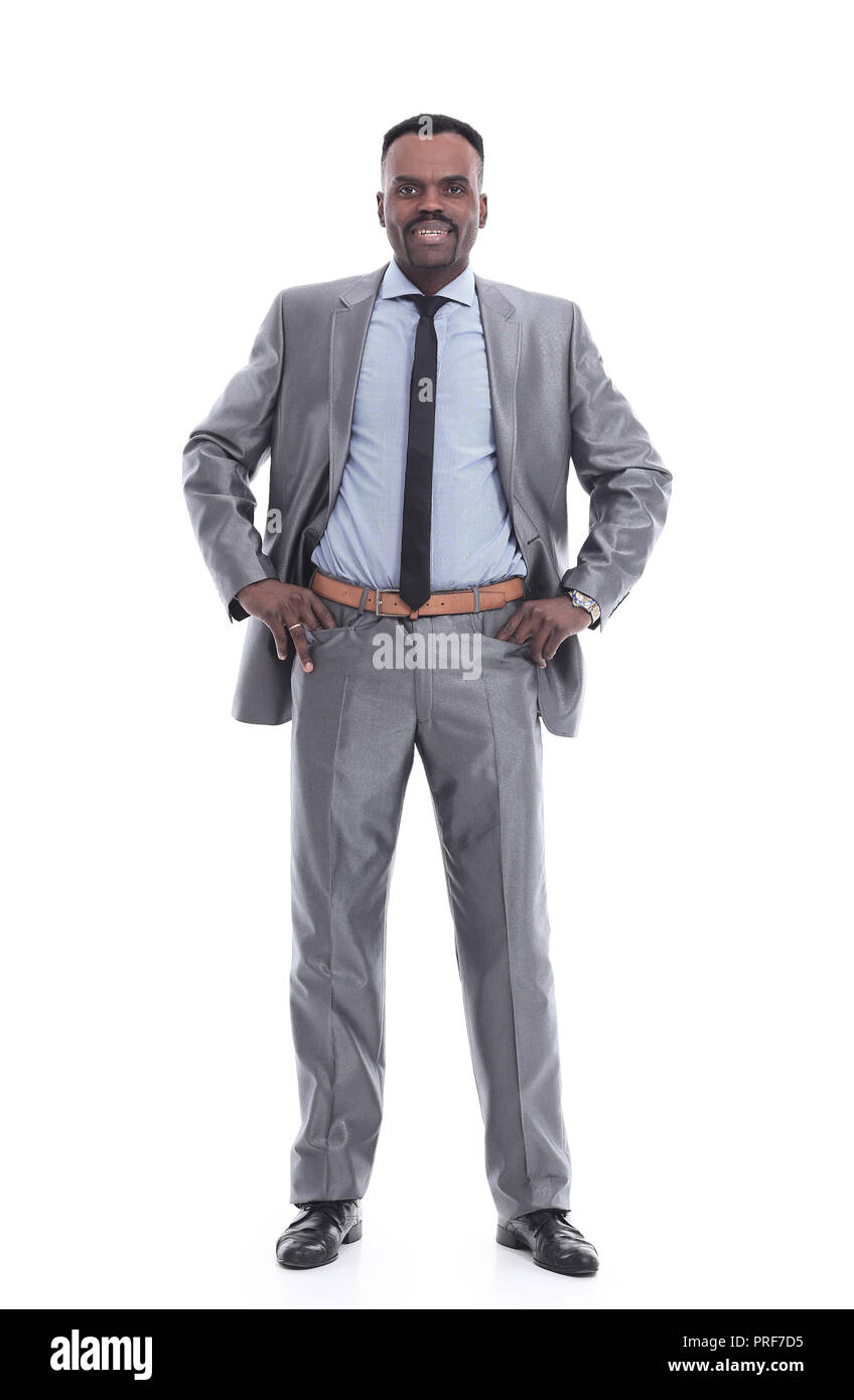 African man folding his arms shot on an isolated background Stock Photo