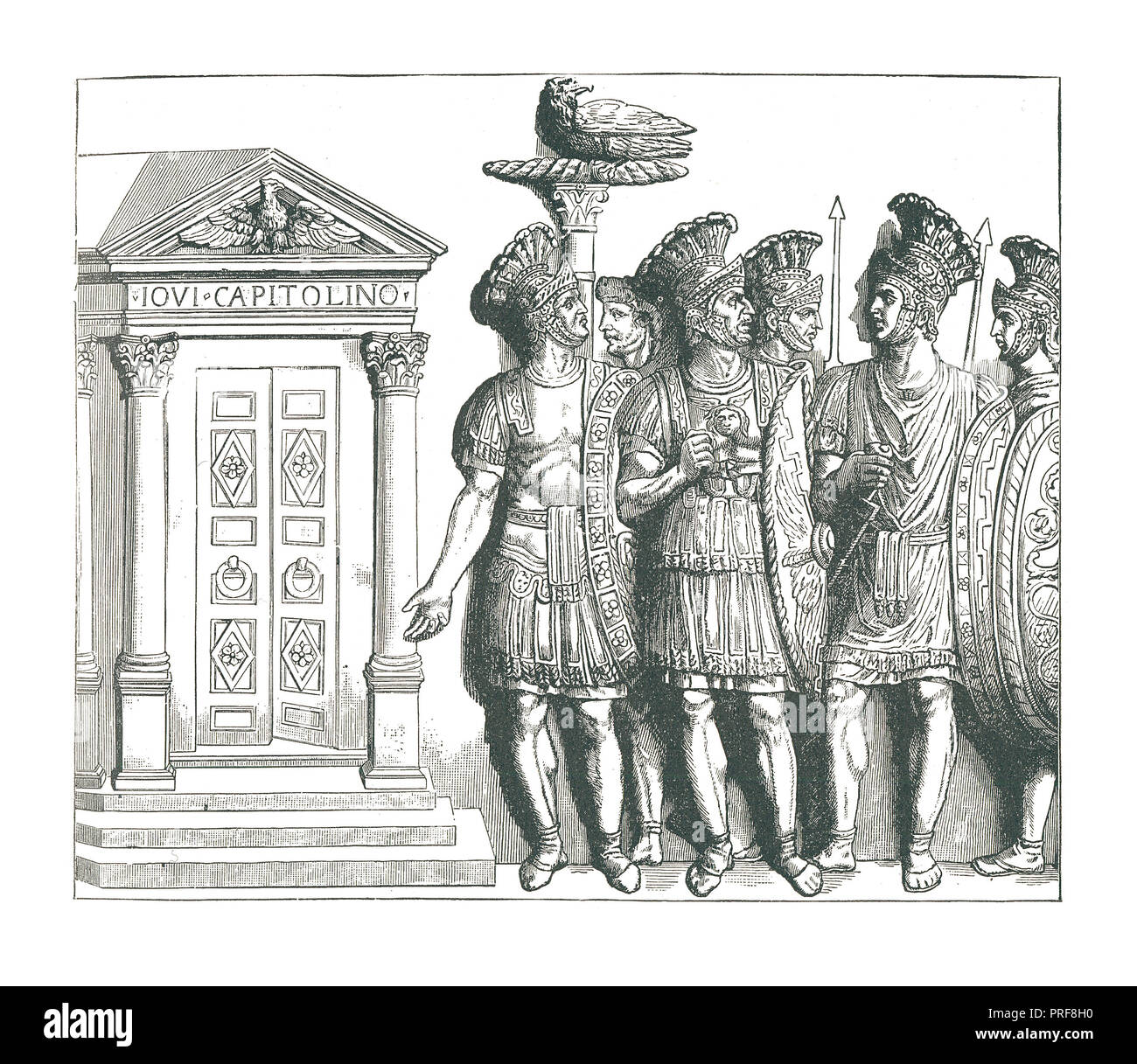Original artwork of Pretorians, a force of bodyguards used by Roman Emperors. Published in A pictorial history of the world's great nations: from the  Stock Photo