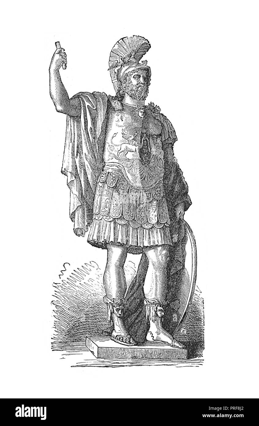 Original artwork of Pyrrhus, king of Epirus, the kingsman of Alexander the Great in Grecian History. Published in A pictorial history of the world's g Stock Photo