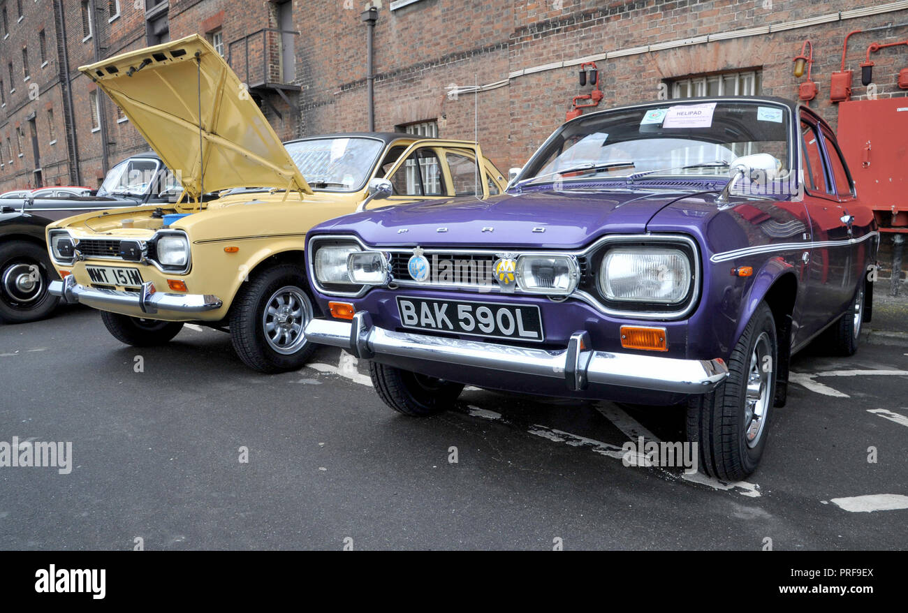 Mark One Ford Escorts at a car show Stock Photo