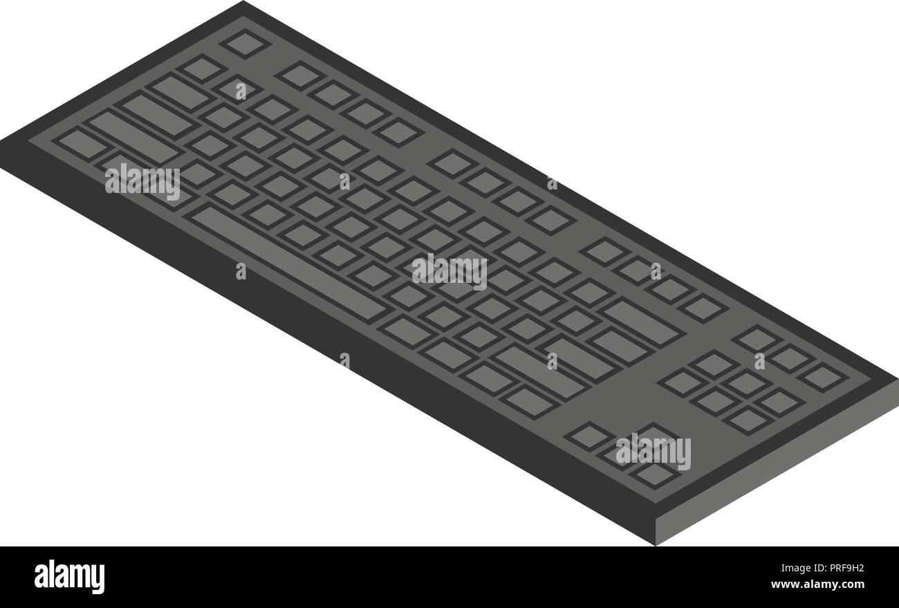 Computer keyboard icon, isometric style Stock Vector