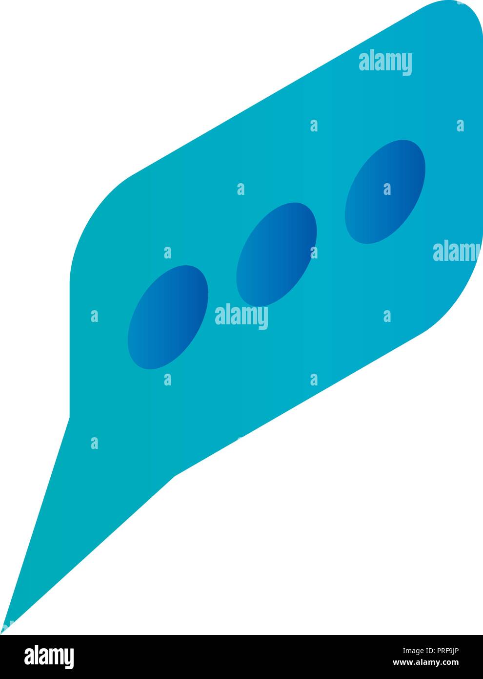 Blue speech bubble icon, isometric style Stock Vector