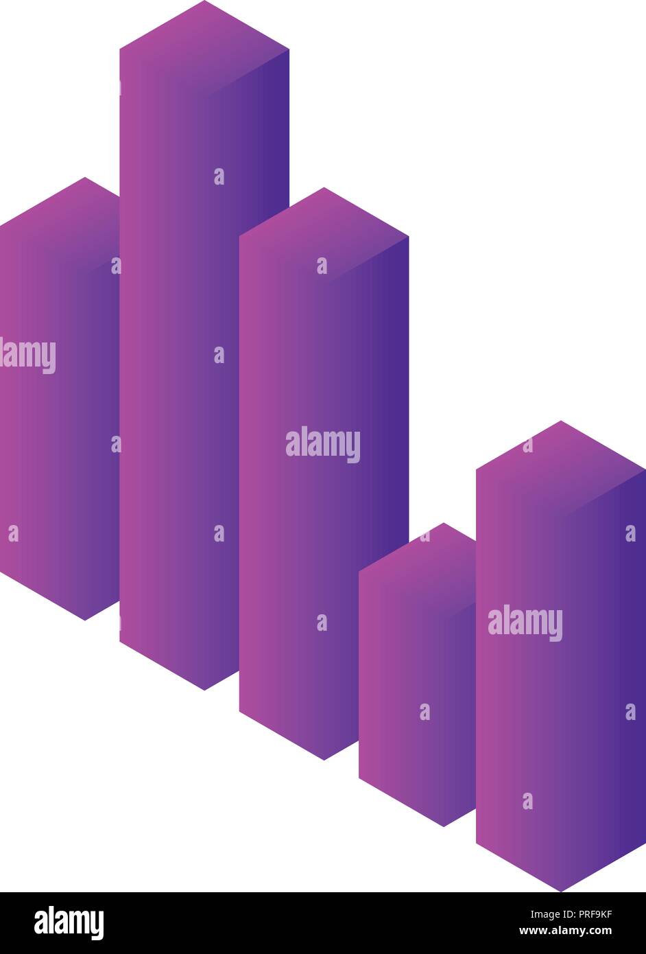 Column graph icon, isometric style Stock Vector