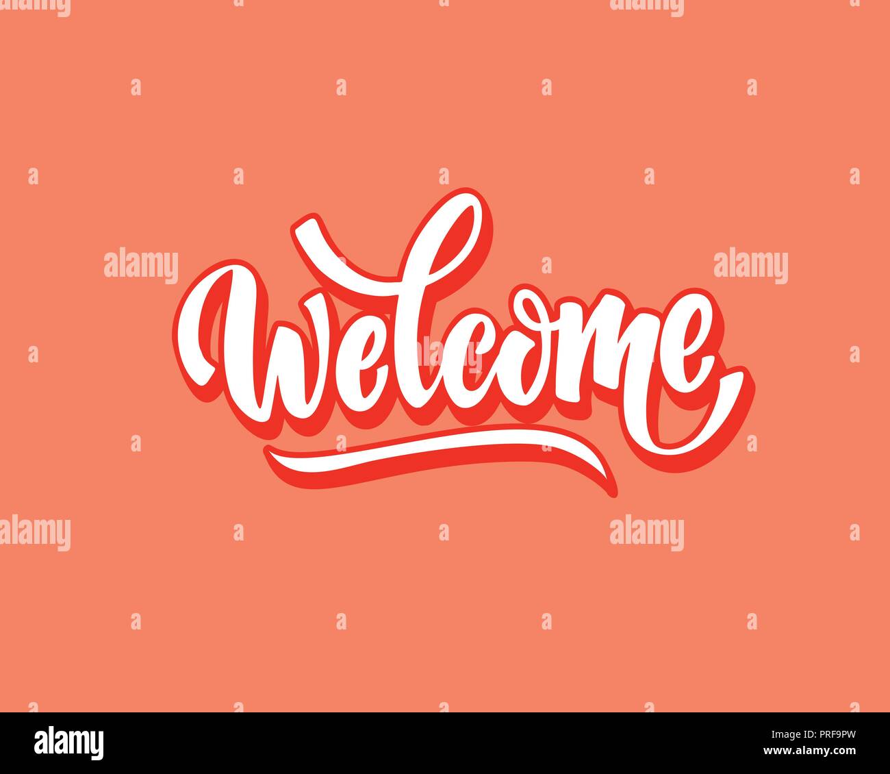 welcome lettering text. Modern calligraphy style illustration Stock ...