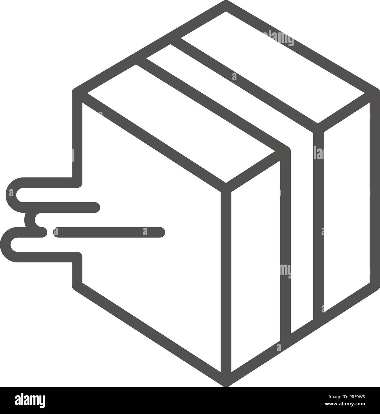 Fast box delivery icon, outline style Stock Vector