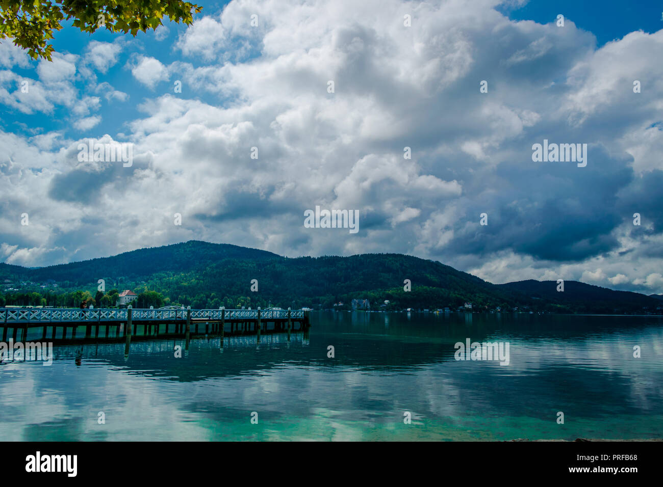 A view of a lake Wörthersee in Klagenfurt, Austria Stock Photo