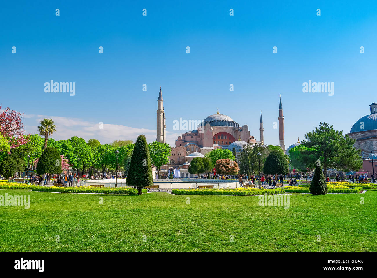 View of Hagia Sophia from Sultanahmet Park. Istanbul, Turkey Stock ...