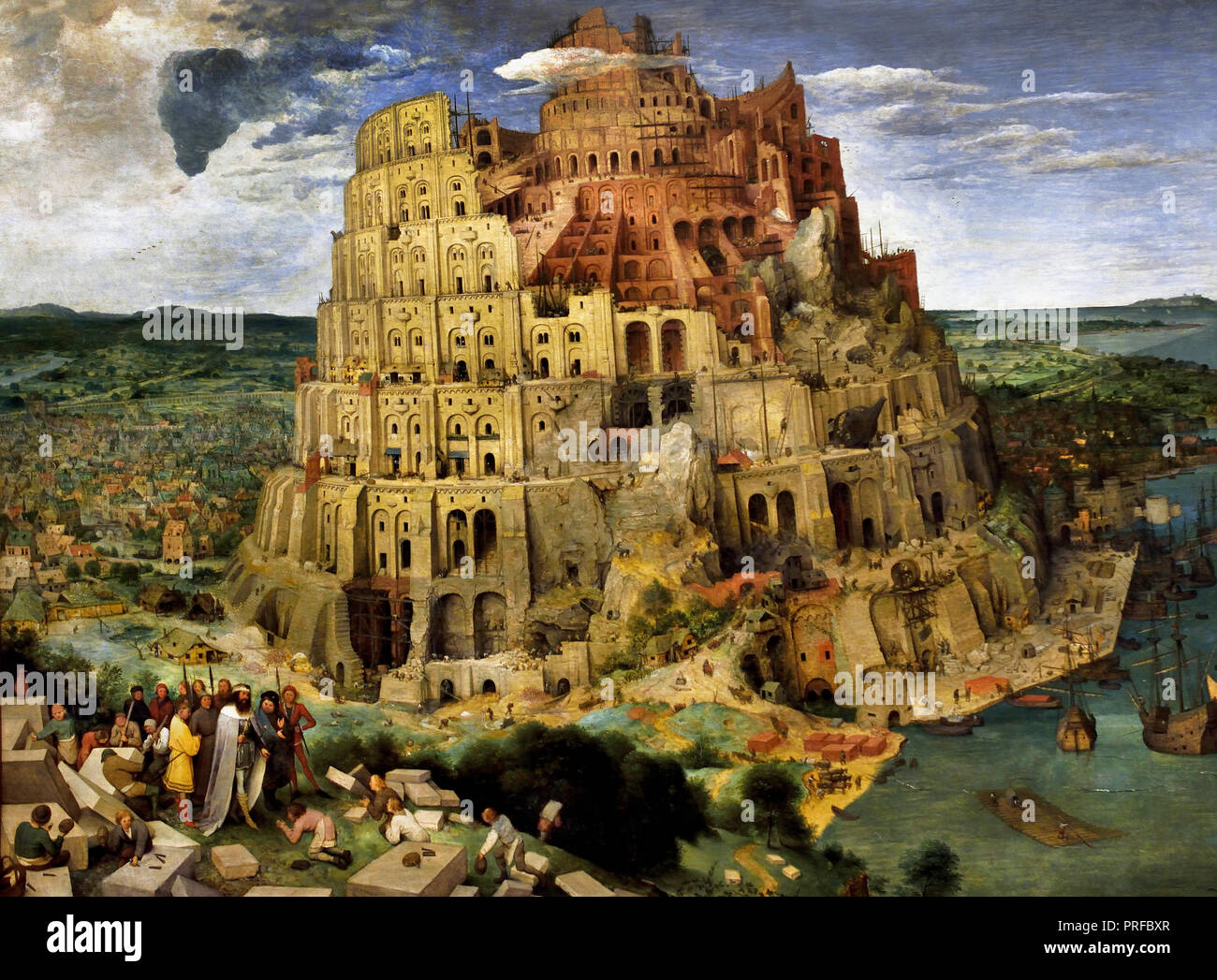 Tower of Babel 1563 Pieter Bruegel (also Brueghel) the Elder ( 1525-1530 –1569) was the most significant artist of Dutch and Flemish Renaissance painter, Belgium, Belgian, Dutch, The, Netherlands. Stock Photo