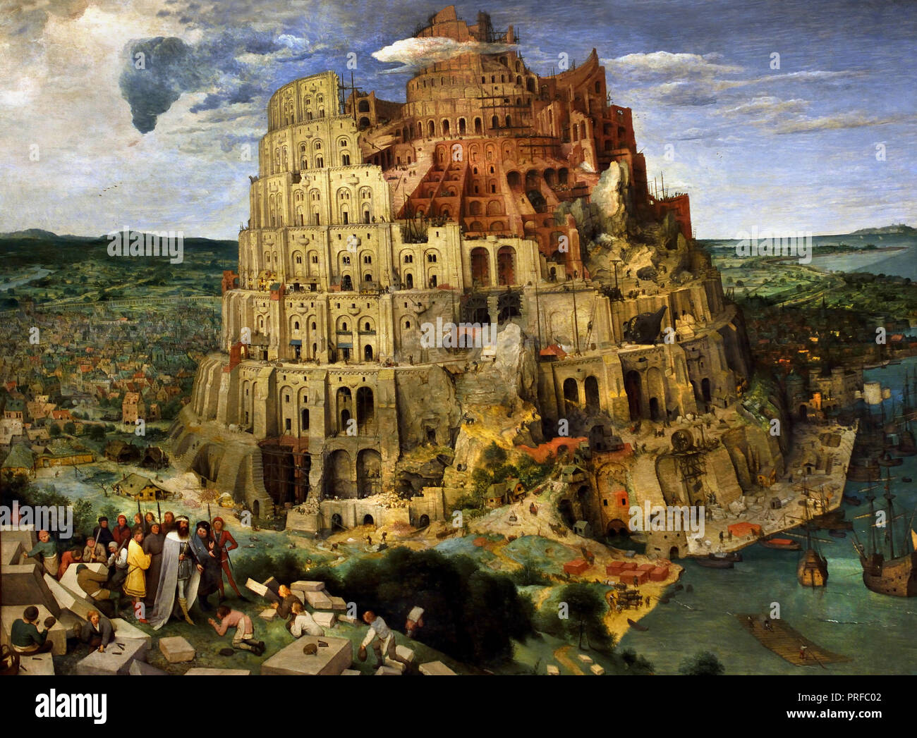 Tower of Babel 1563 Pieter Bruegel (also Brueghel) the Elder ( 1525-1530 –1569) was the most significant artist of Dutch and Flemish Renaissance painter, Belgium, Belgian, Dutch, The, Netherlands. Stock Photo