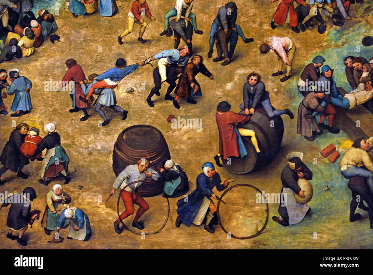 Children's Games 1560 Pieter Bruegel (also Brueghel) the Elder ( 1525-1530 –1569) was the most significant artist of Dutch and Flemish Renaissance painter, Belgium, Belgian, Dutch, The, Netherlands. Stock Photo