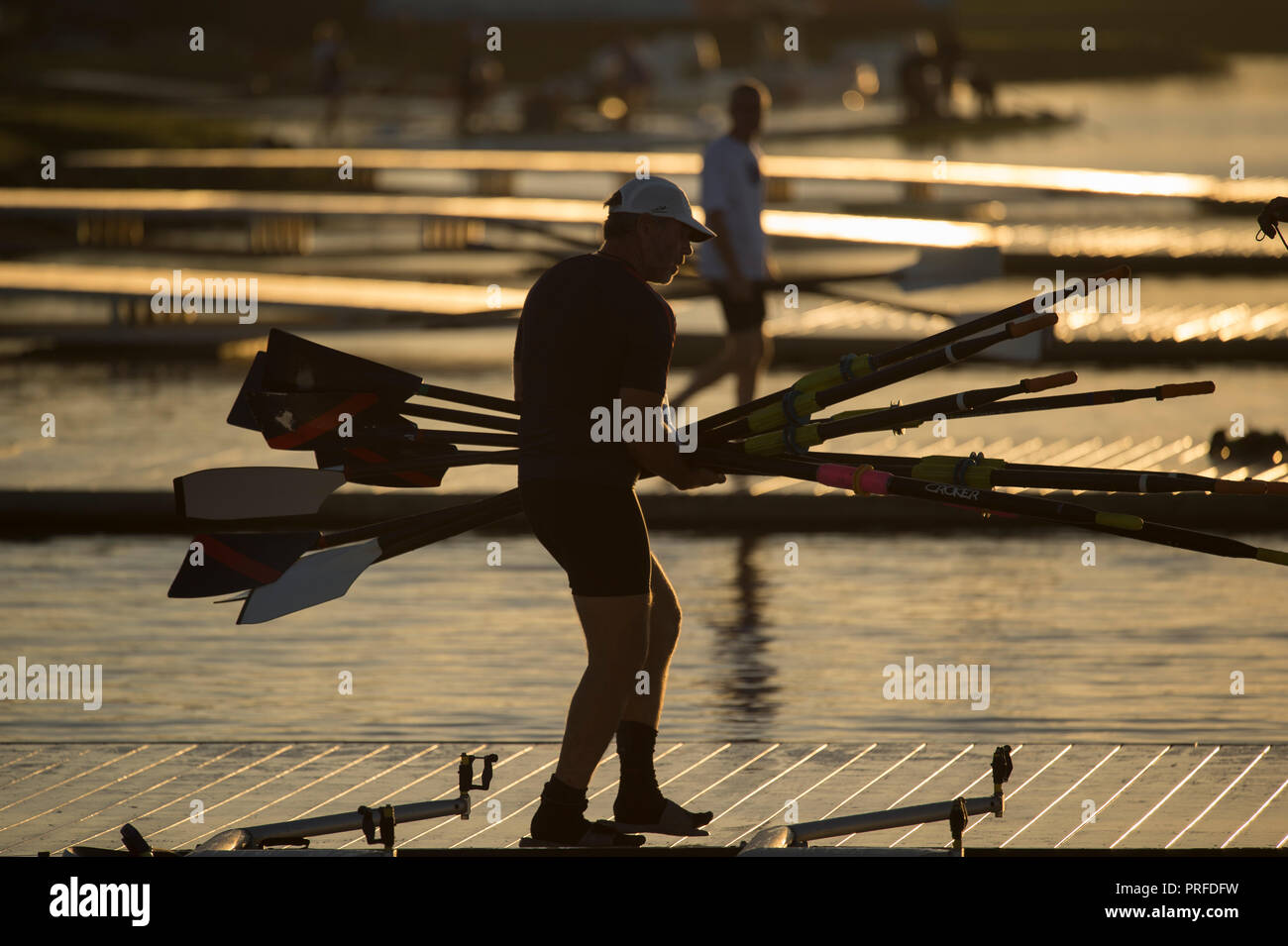 Sarasota, Florida, USA 29th September 2018. FISA, Boating Area, sunrise, Masters World Rowing Championships,  Nathan Bendersen Park, Sarasota-Bradento Stock Photo