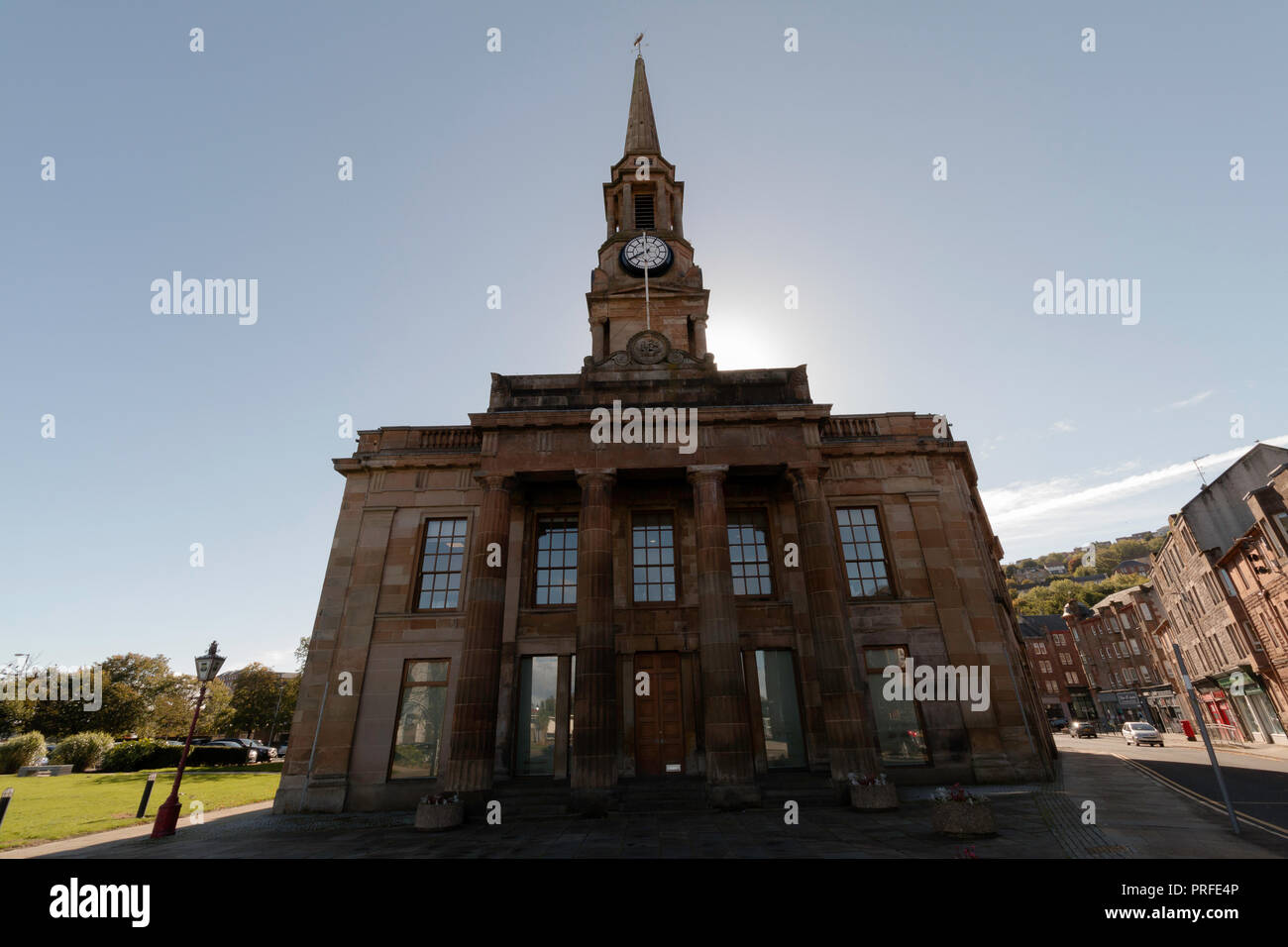 Port Glasgow Scotland Landmark Buildings & River Clyde Coast Line Stock