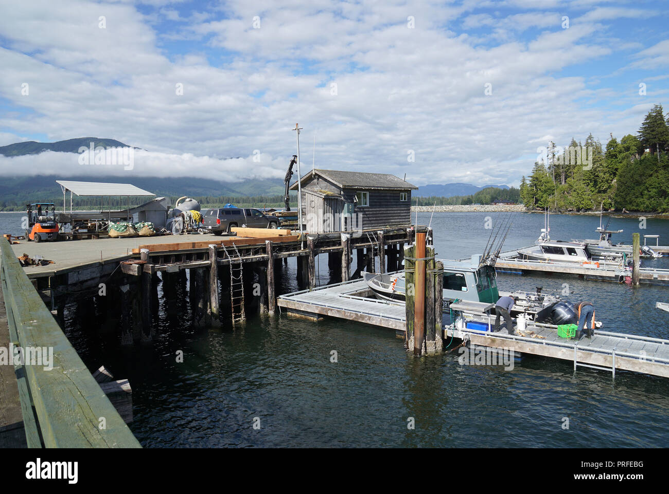 Port Renfrew Government Dock, Vancouver Island. Stock Photo
