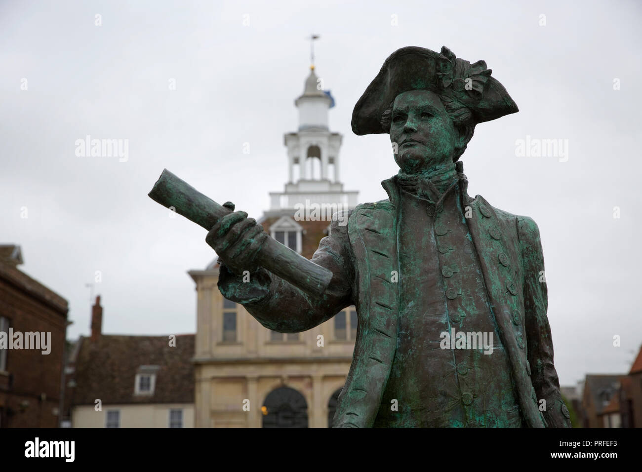 Bronze statue of British Royal Navy officer and explorer