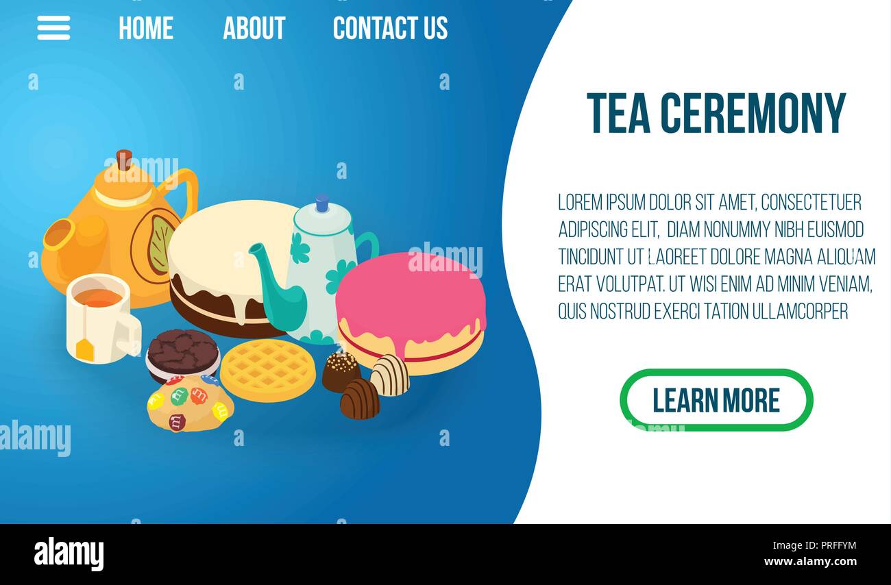 Tea ceremony concept banner, isometric style Stock Vector Image & Art ...
