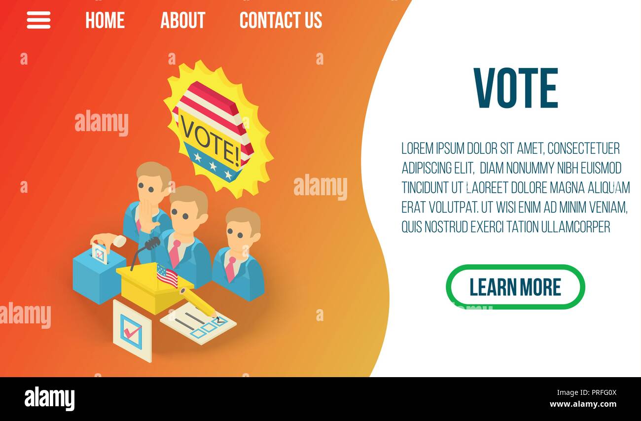 Vote concept banner, isometric style Stock Vector Image & Art - Alamy