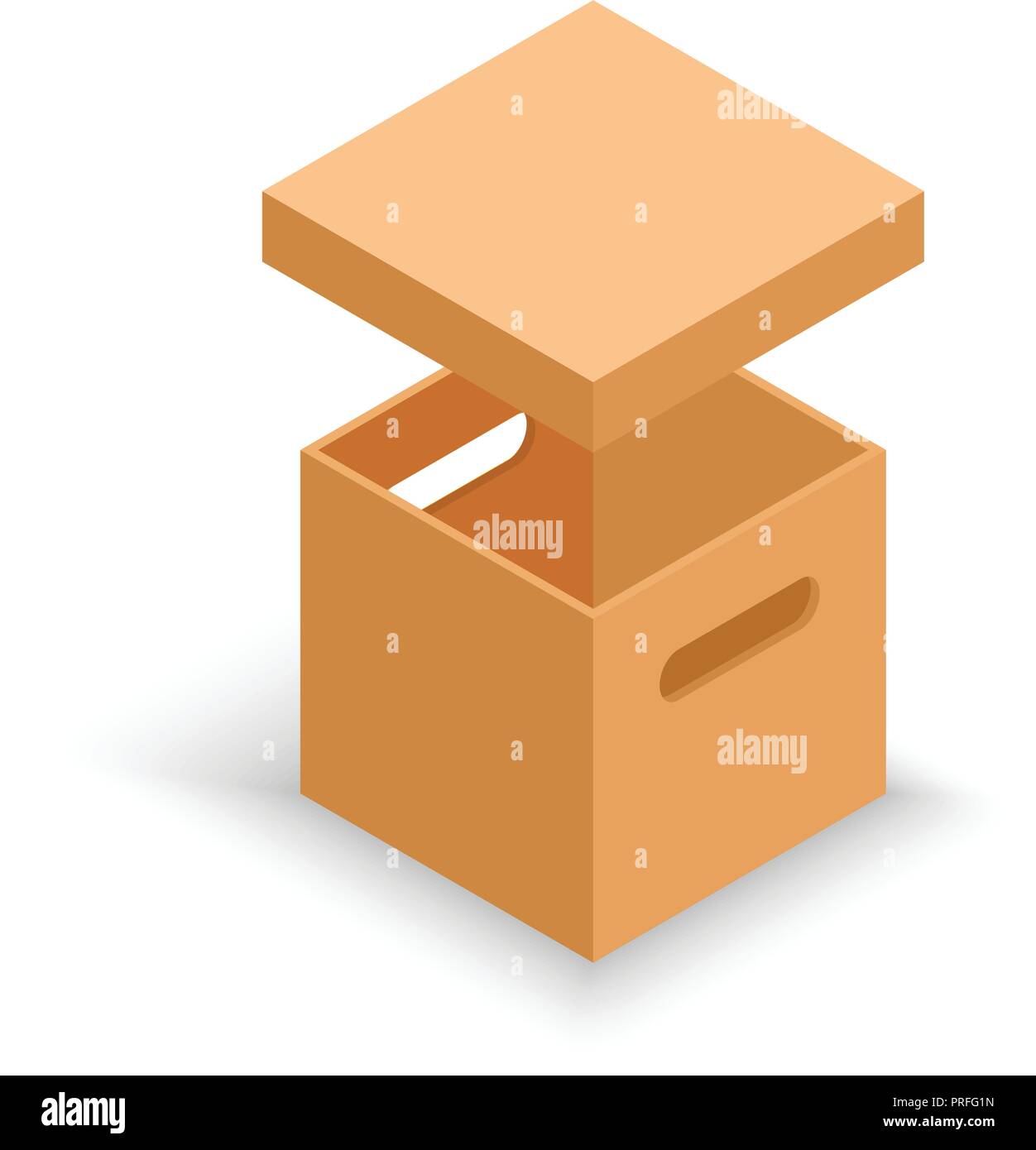 Isometric open cardboard box isolated on white Stock Vector Image & Art ...