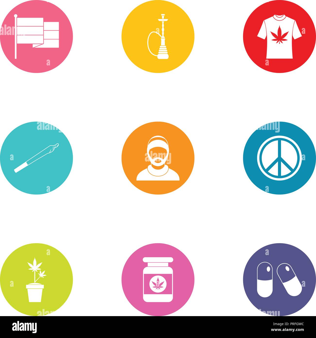 Longhair icons set, flat style Stock Vector Image & Art - Alamy