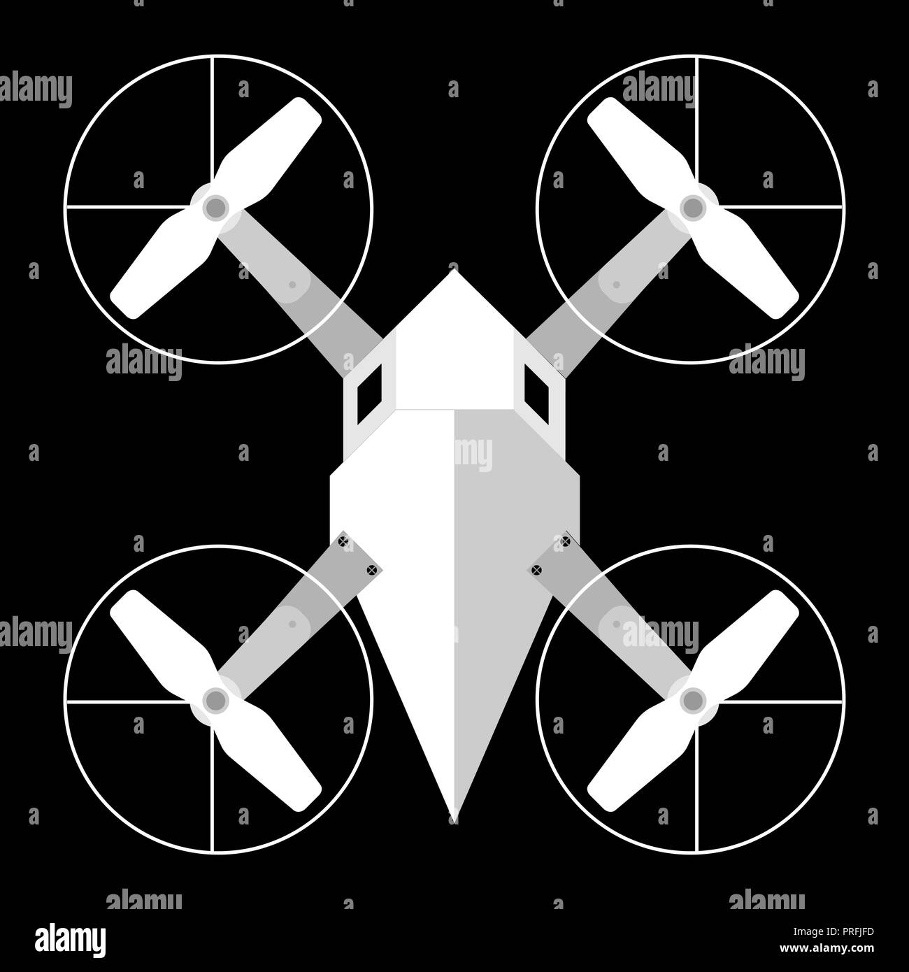 modern spy drone white on black background Stock Vector Image & Art - Alamy
