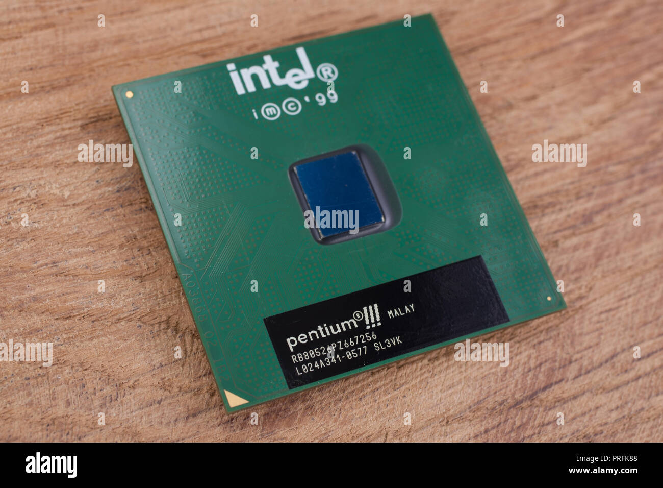 KYIV, UKRAINE Feb. 17, 2018. Intel Pentium III processor unit Stock