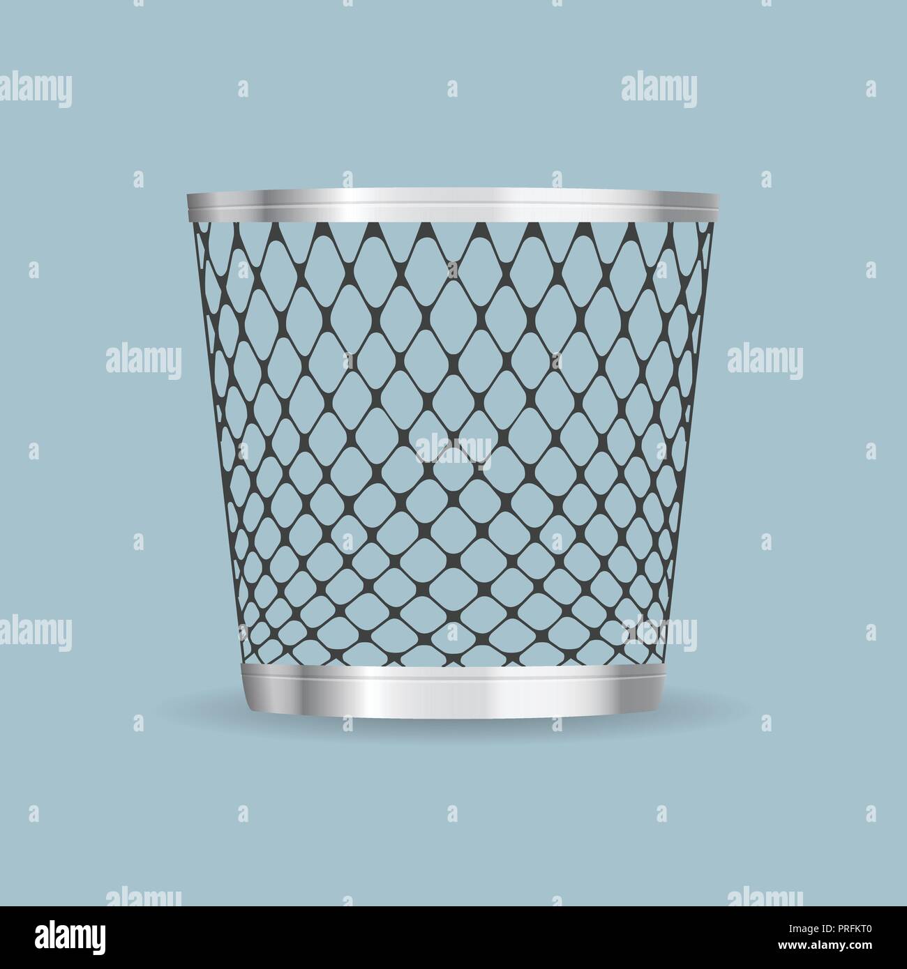 Empty steel trash can realistic vector icon Stock Vector Image & Art