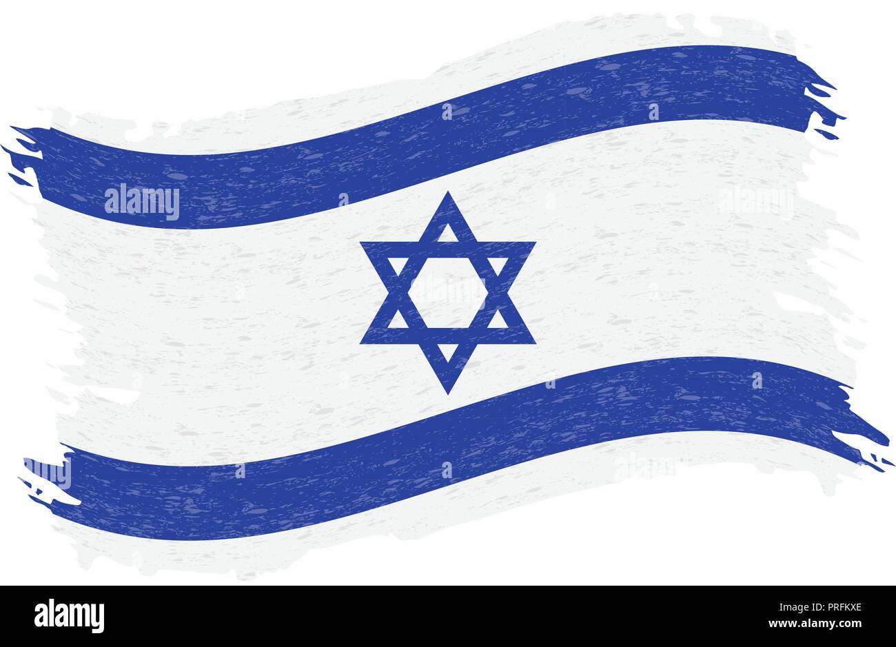 Flag of Israel, Grunge Abstract Brush Stroke Isolated On A White Background. Vector Illustration. Stock Vector