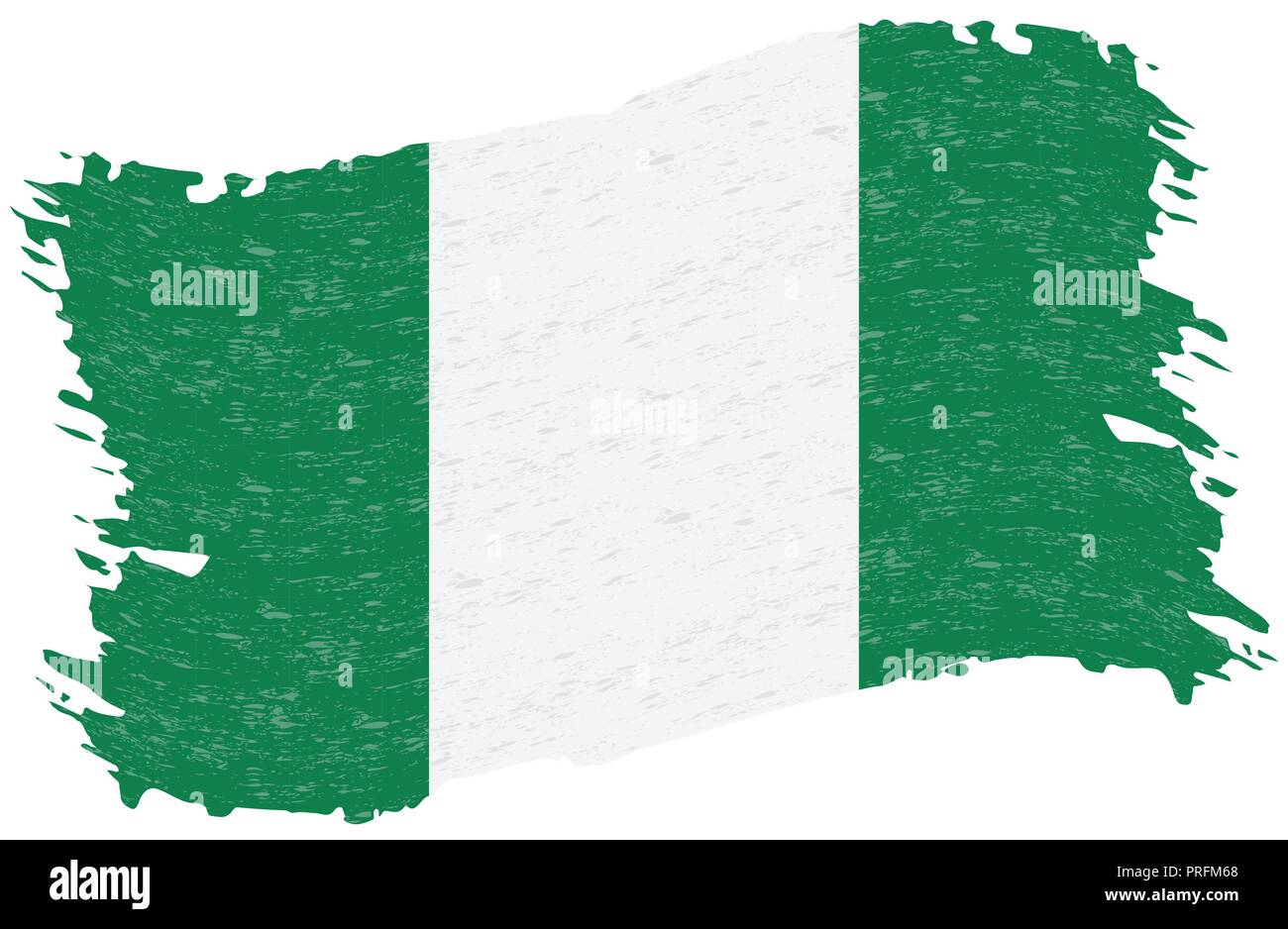 Flag of Nigeria, Grunge Abstract Brush Stroke Isolated On A White ...
