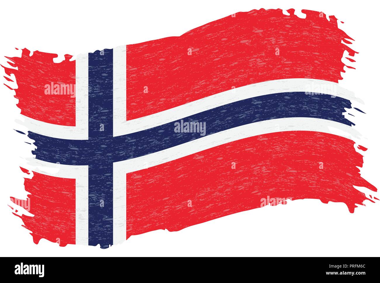Flag of Norway, Grunge Abstract Brush Stroke Isolated On A White ...