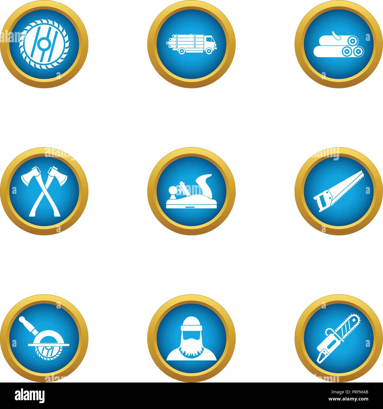 Timber industry icons set, flat style Stock Vector Image & Art - Alamy