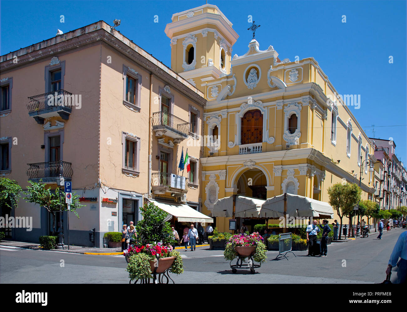 Carmelite church at the Piazza Tasso, Sorrento, Peninsula of Sorrento, Gulf of Naples, Campania, Italy Stock Photo
