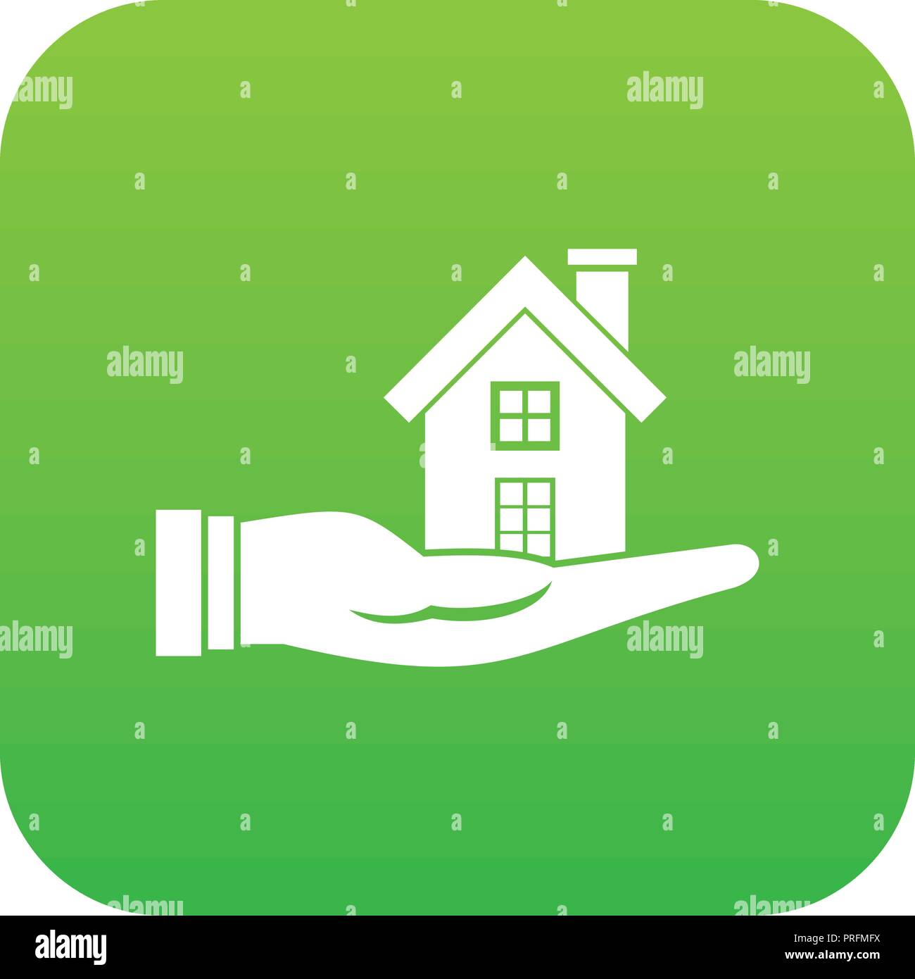 House in hand icon digital green Stock Vector Image & Art - Alamy