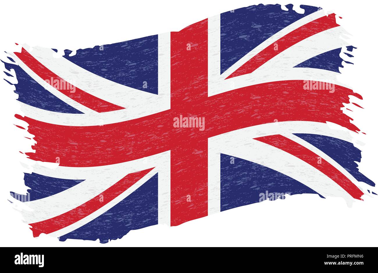Flag of United Kingdom, Grunge Abstract Brush Stroke Isolated On A ...