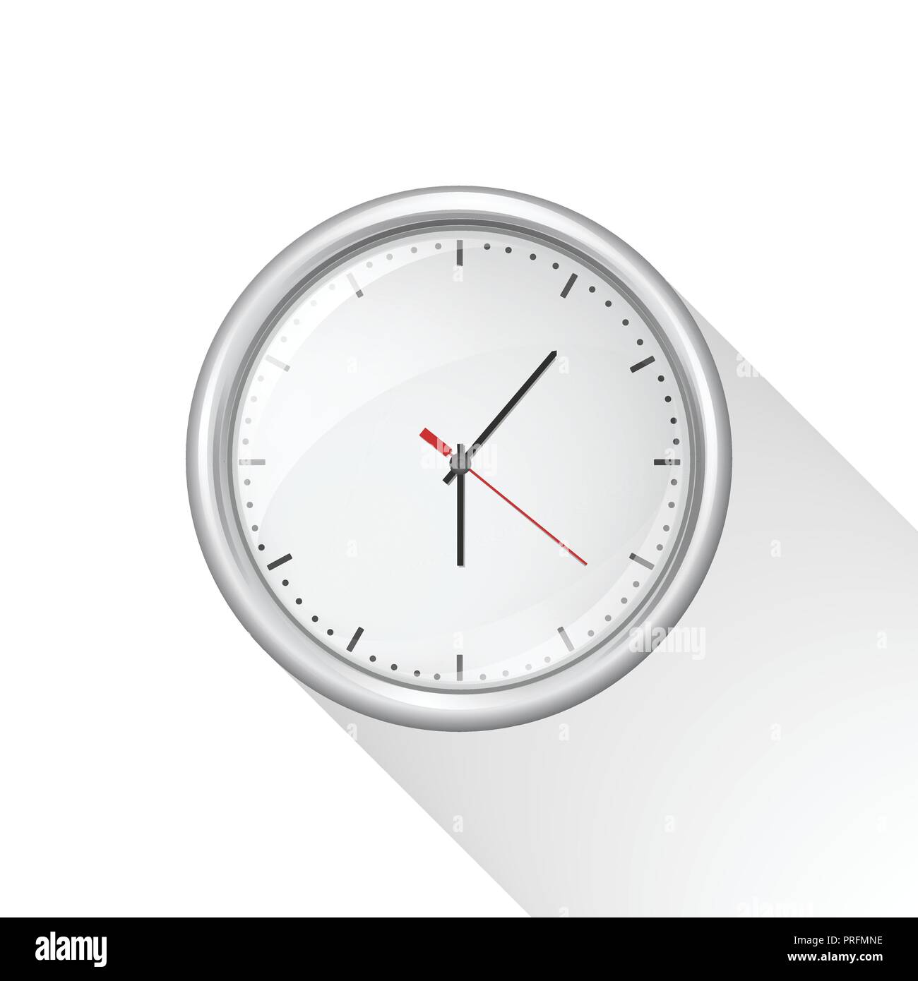 Round wall clock with white body isolated Stock Vector