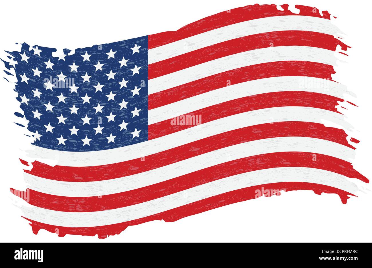 Flag of United States of America, Grunge Abstract Brush Stroke Isolated ...
