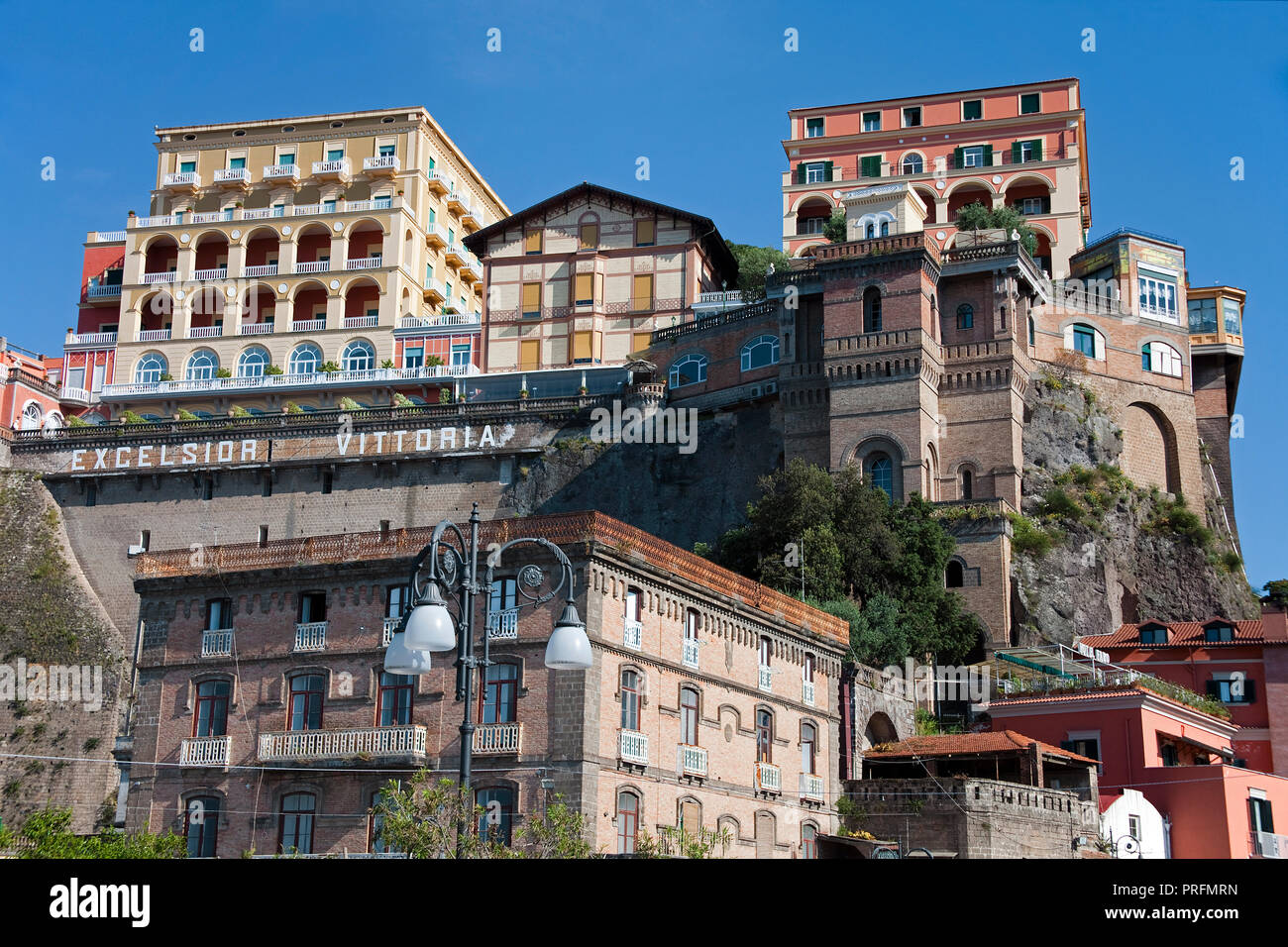 Hotel Excelsior Vittoria on the cliff, Sorrento, Peninsula of Sorrento, Gulf of Naples, Campania, Italy Stock Photo