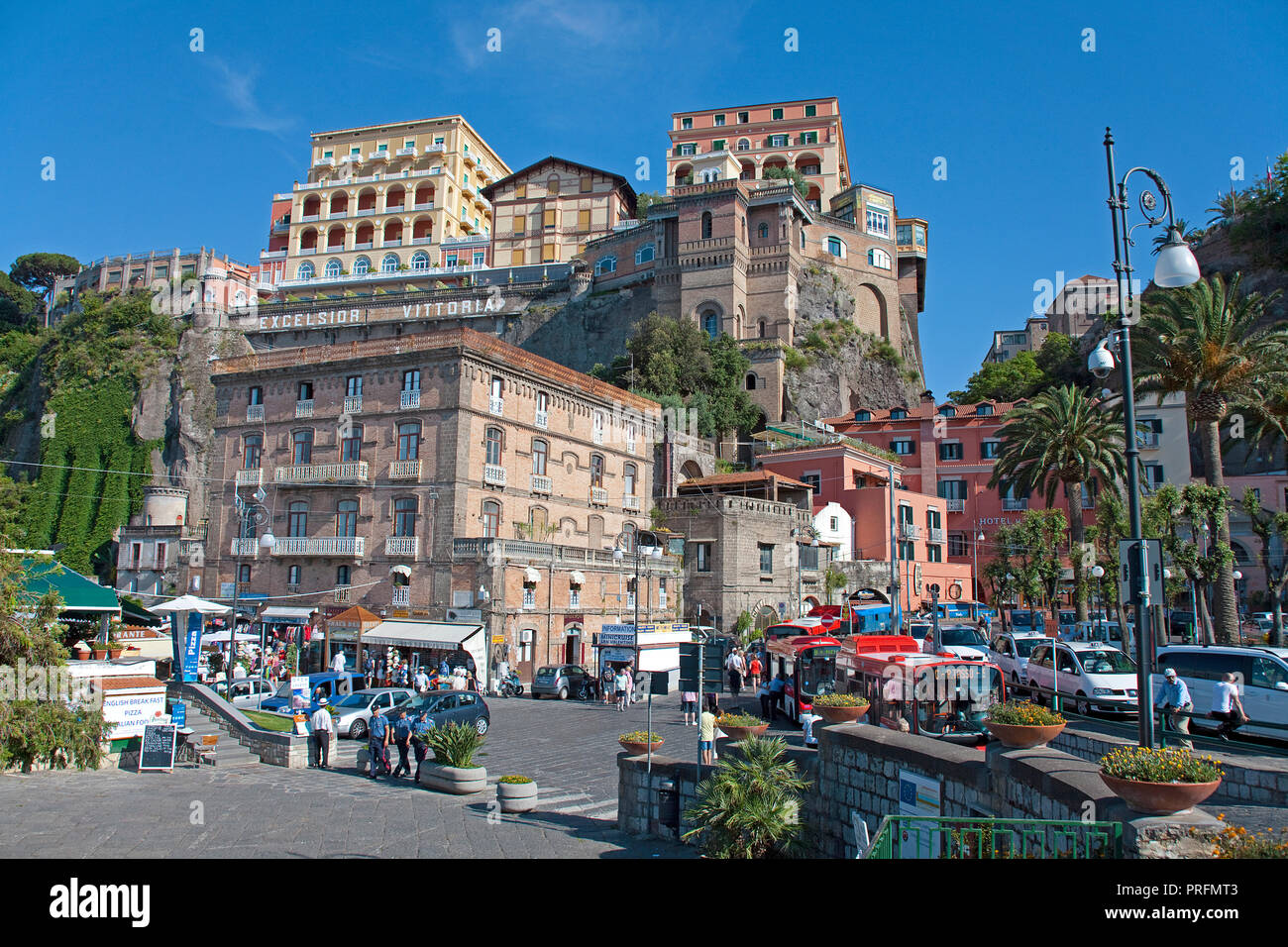 Hotel Excelsior Vittoria at Marina Grande, Sorrento, Peninsula of Sorrento, Gulf of Naples, Campania, Italy Stock Photo