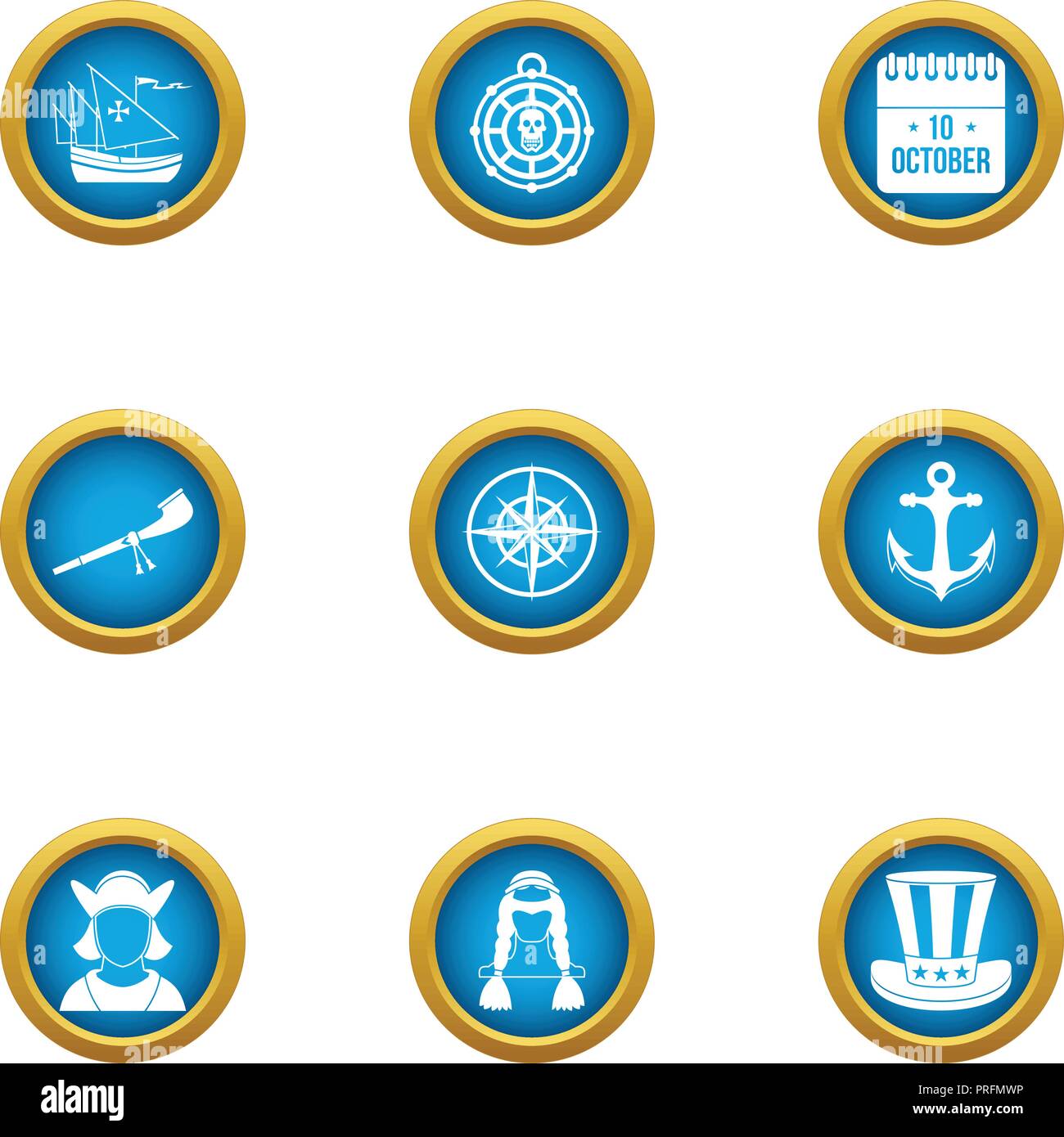Emancipation icons set, flat style Stock Vector Image & Art - Alamy