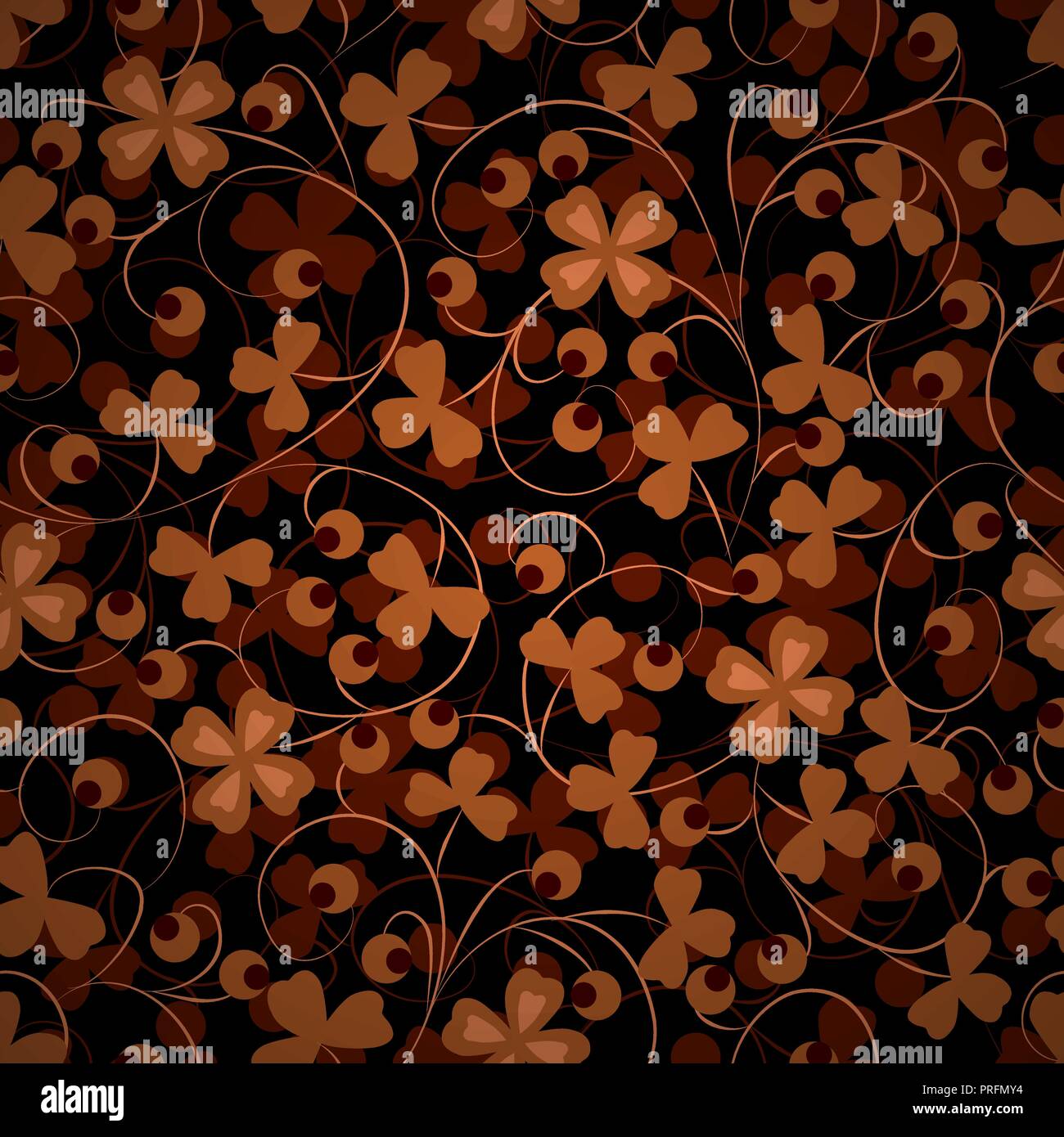 Beauty floral patterns background on brown color. vector Illustration ...