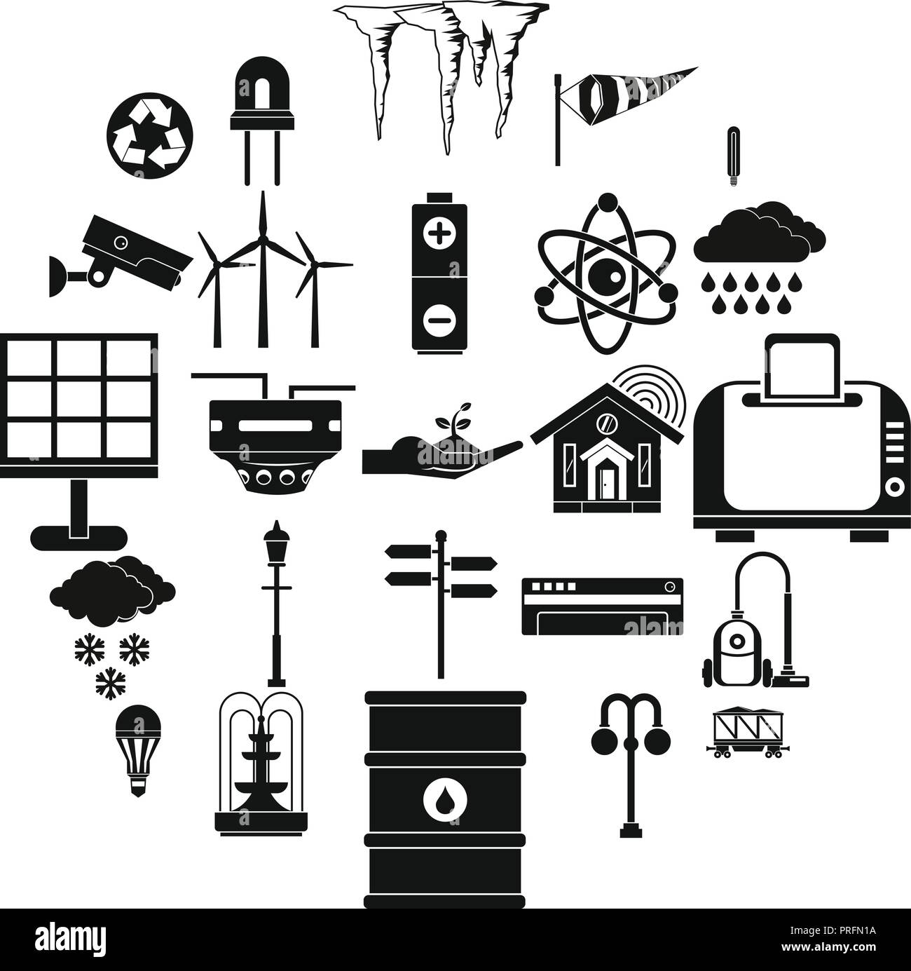 Urban icons set, simple style Stock Vector Image & Art - Alamy