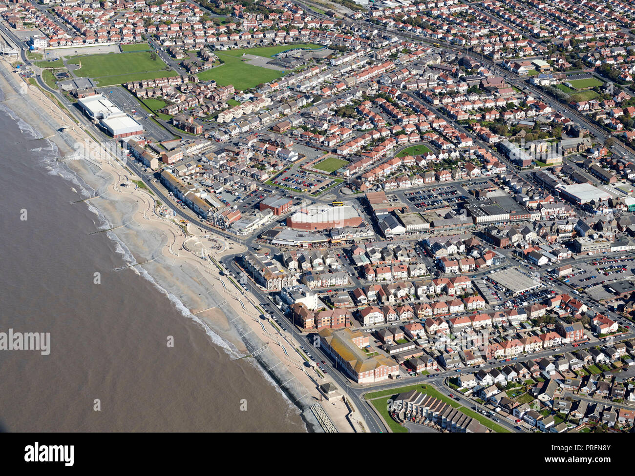 An aerial view of Bispham, Blackpool, North West England, UK Stock Photo