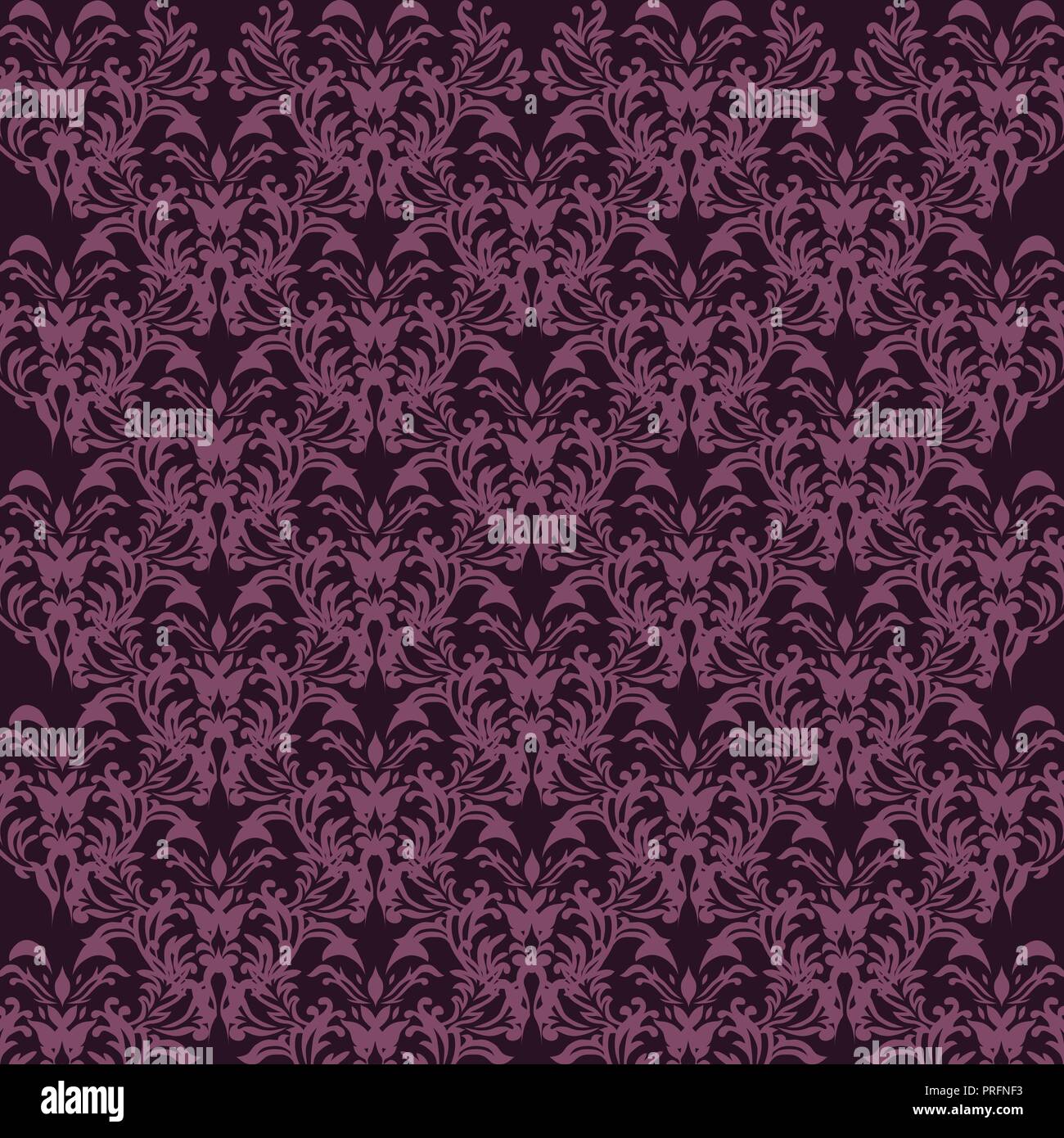 seamless luxury ornamental background. purple Damask seamless floral pattern. Royal wallpaper. Stock Vector