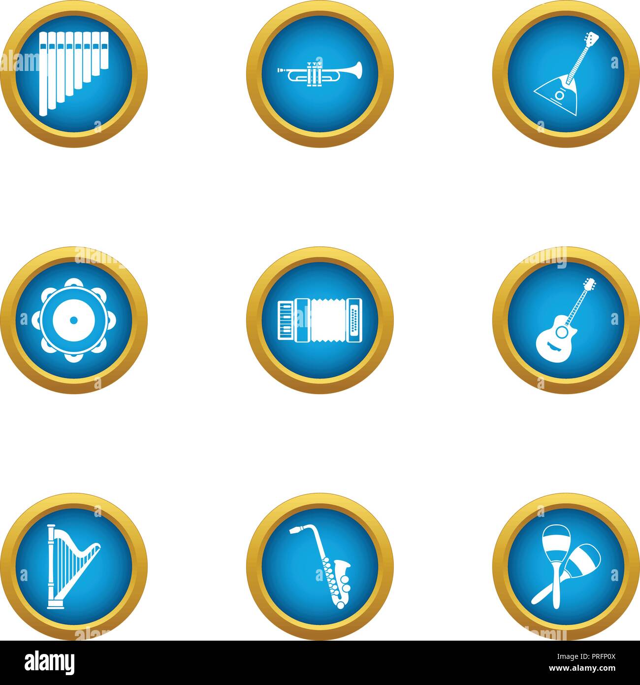 Chime icons set, flat style Stock Vector Image & Art - Alamy