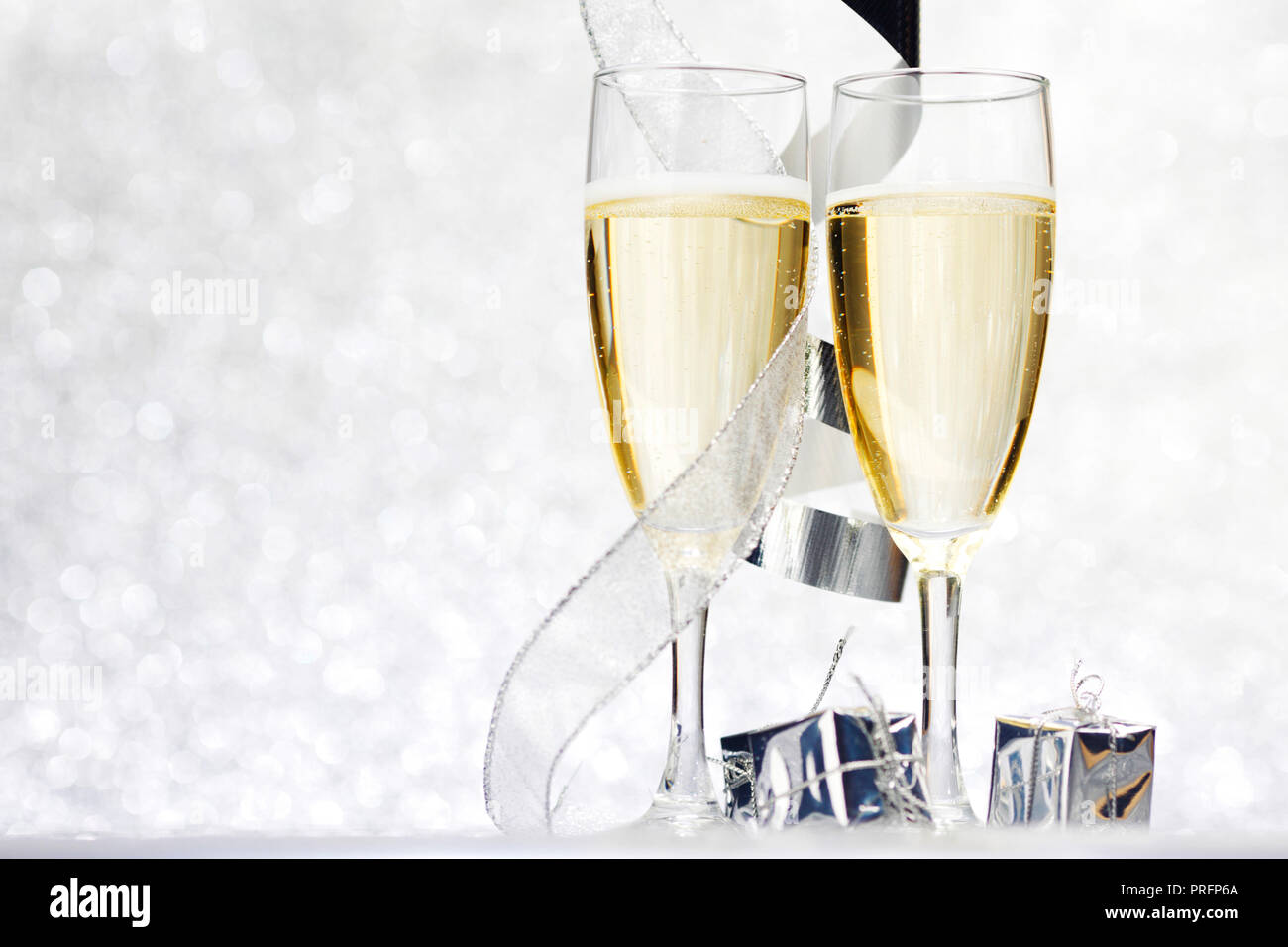 Champagne Clock Grey Bokeh Round New Year Backdrop