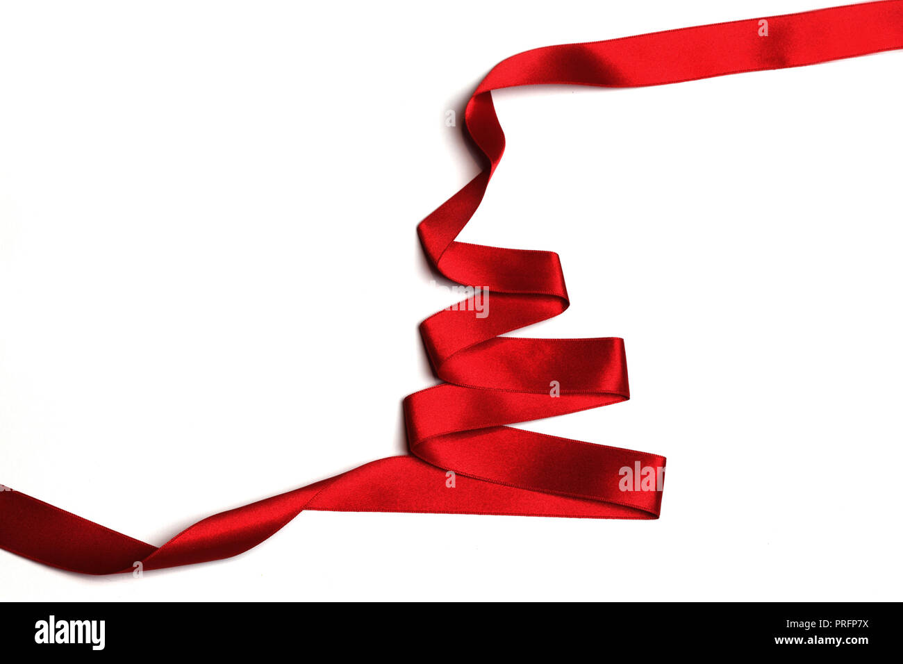 Stylized red ribbon Christmas tree isolated on white background Stock ...